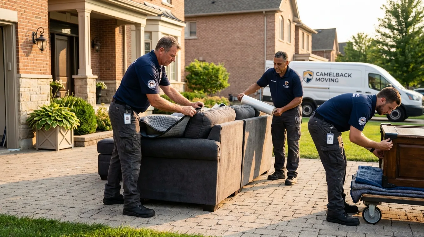 Large estate moving crew wrapping furniture in Hazel Green, AL