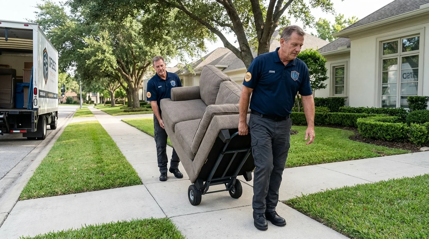 Local residential moving crew loading furniture in Hazel Green, AL