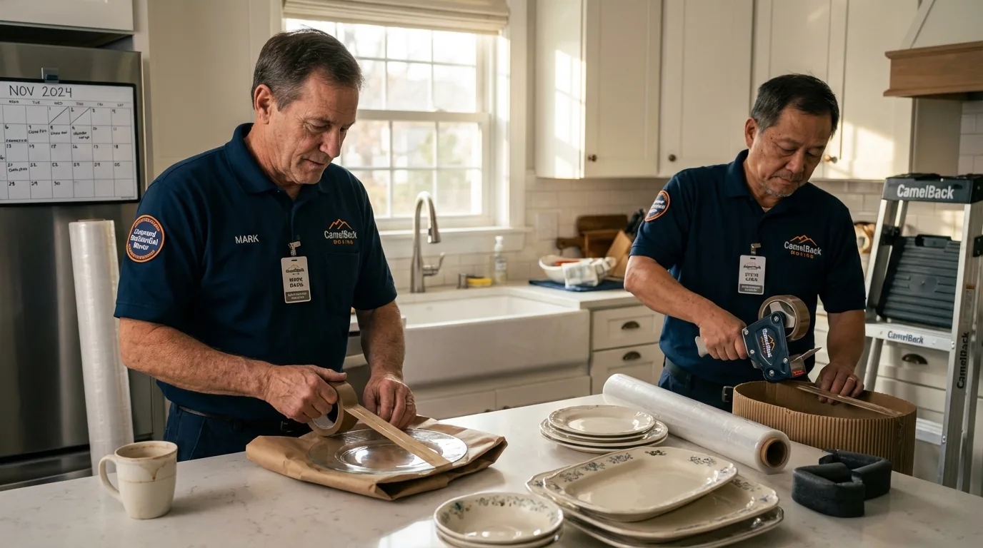 Professional crew packing kitchen dishware in Hazel Green, AL